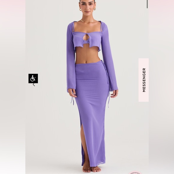 House of CB Matching Maxi Skirt & Top Coverup Set in Purple / Violet